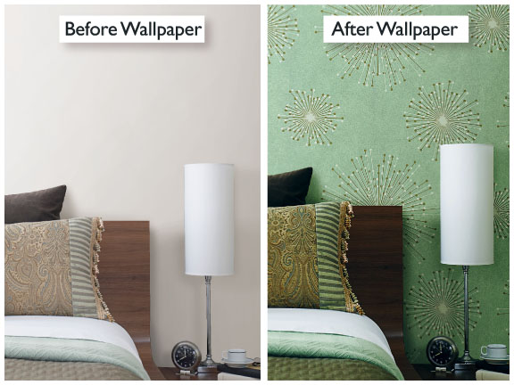 Before & After Room Decor with Wallpaper