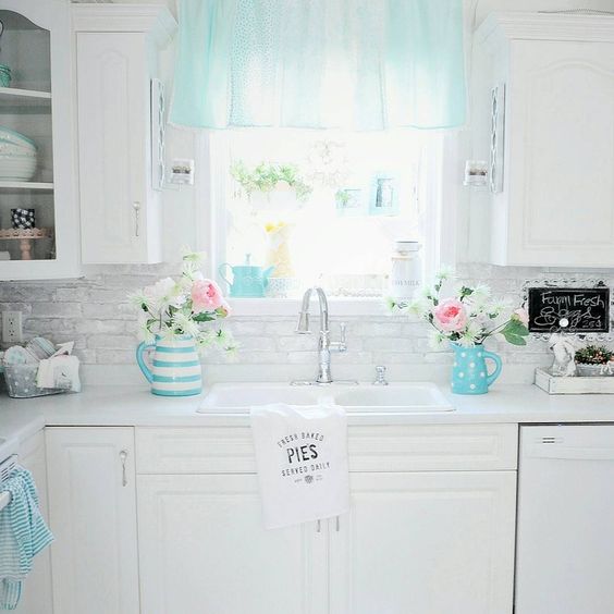 Faux backsplash using peel and stick grey brick wallpaper