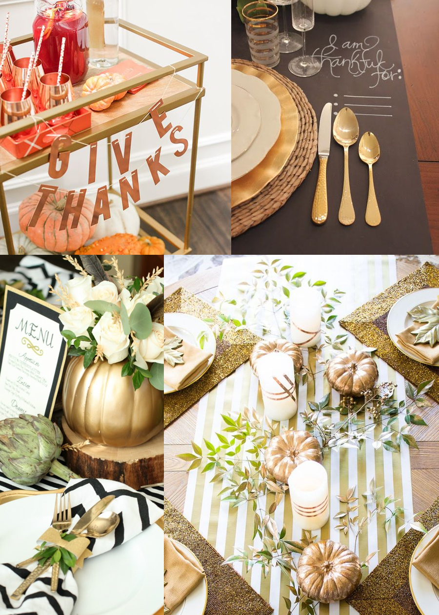 Thanksgiving tablescape inspiration: metallics
