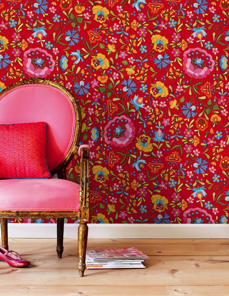 Red Floral Wallpaper by Eijffinger