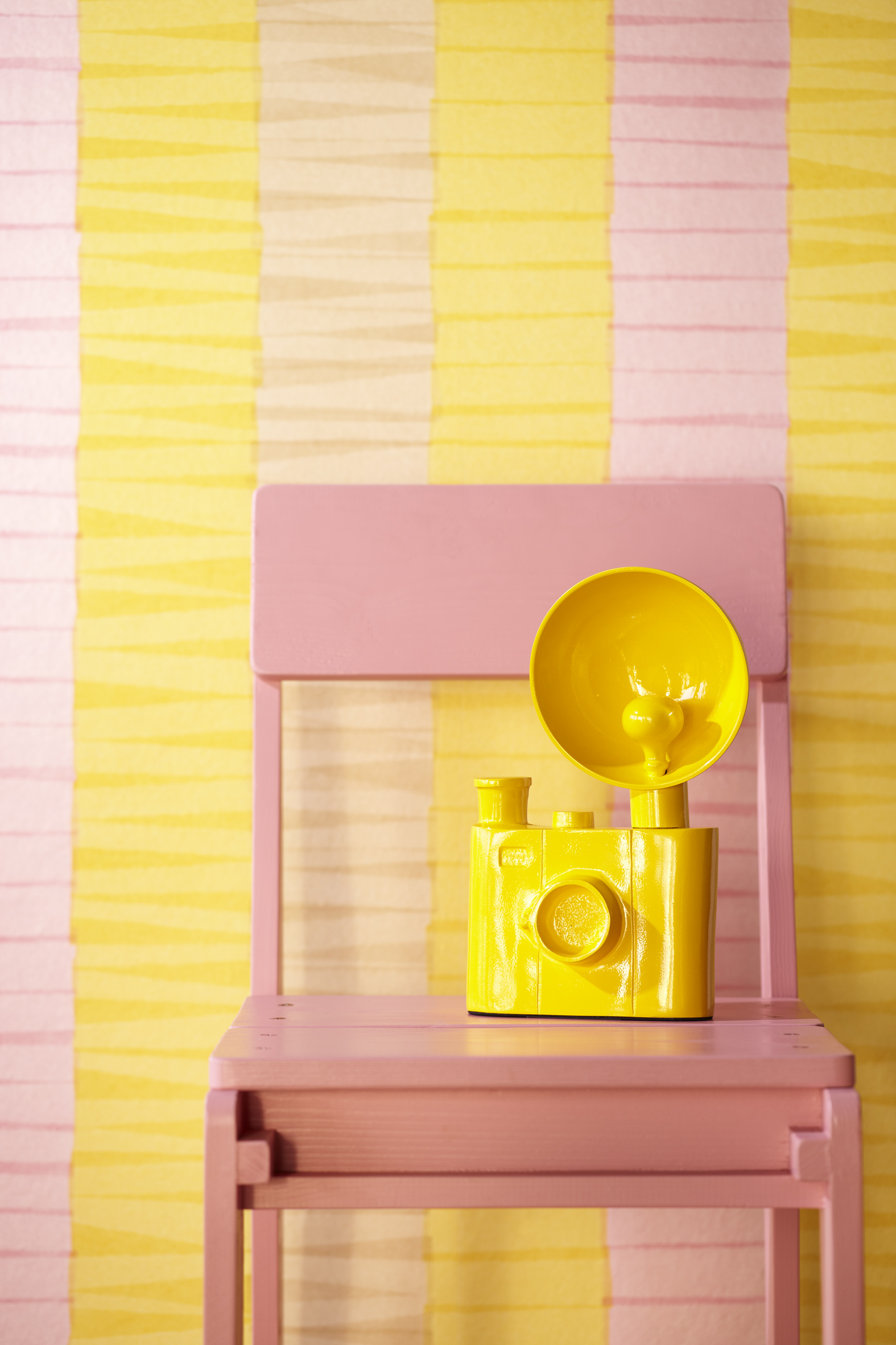 Yellow Crepe Stripe Wallpaper Designer Island Inspired Decor
