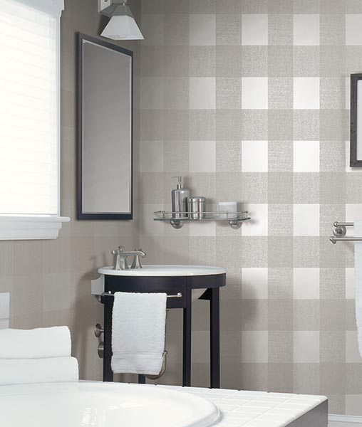 A prestigious tile effect with a pearlescent finish. Designer tile wallpaper