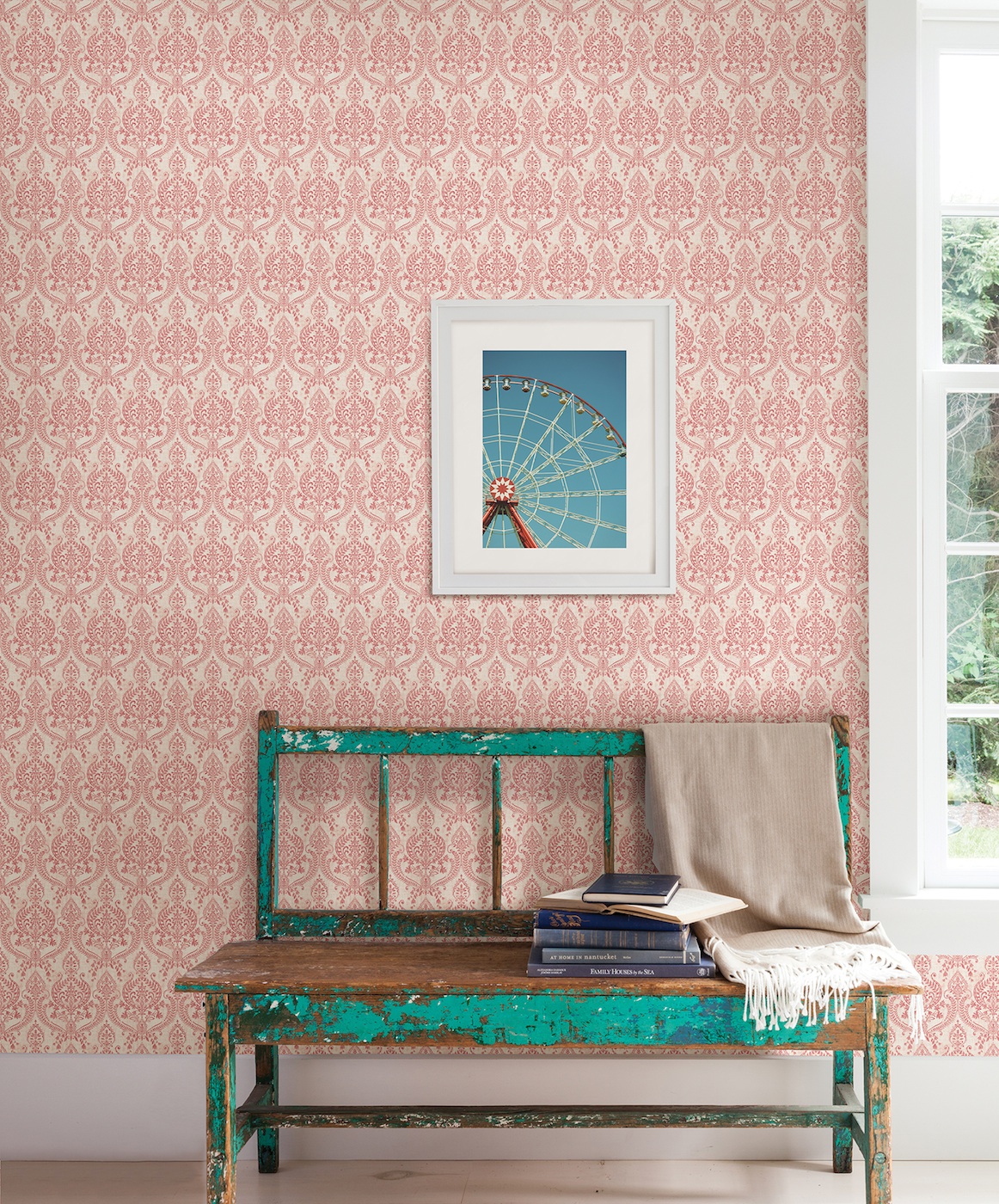 red damask wallpaper