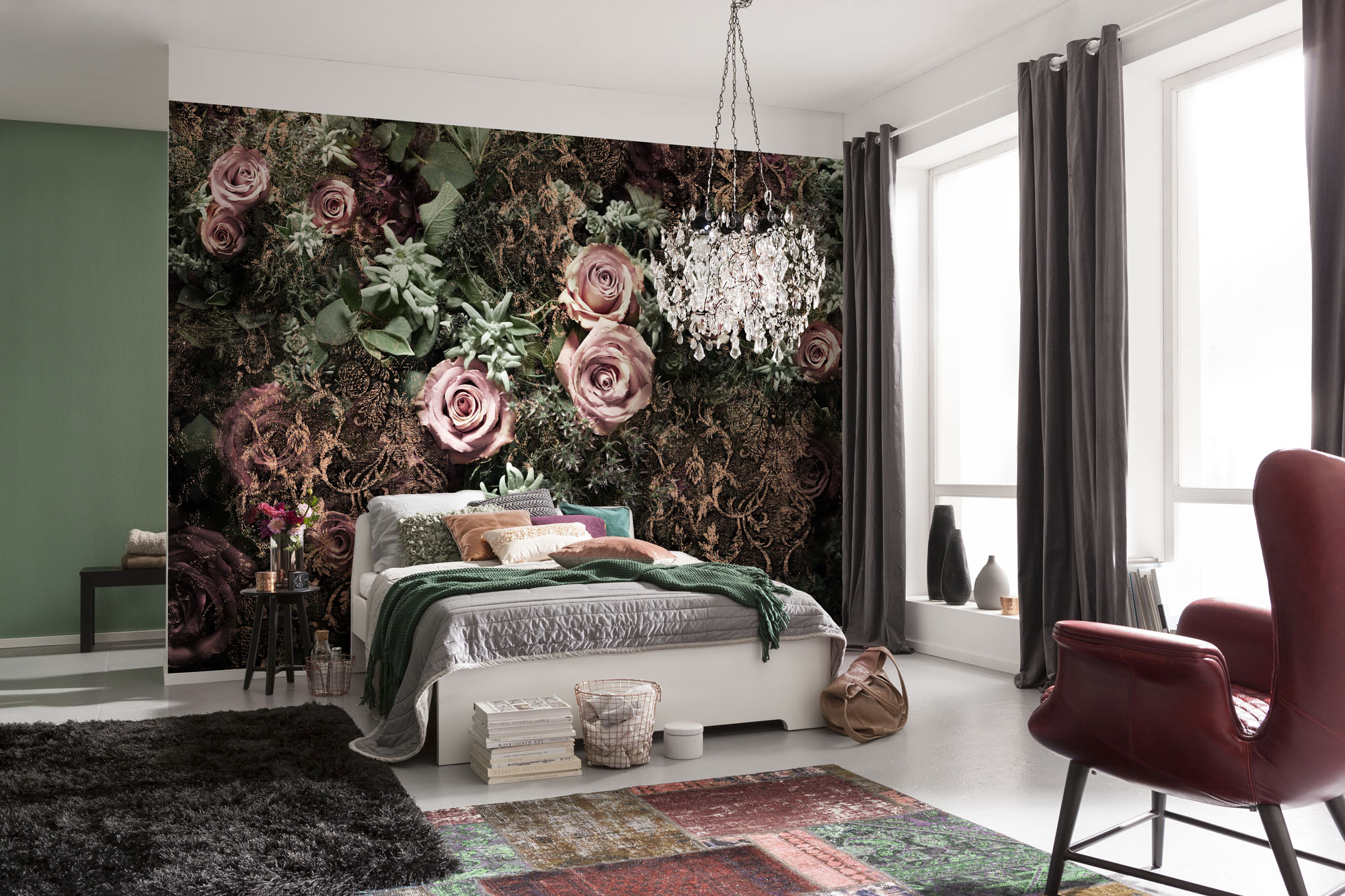 rose wall mural