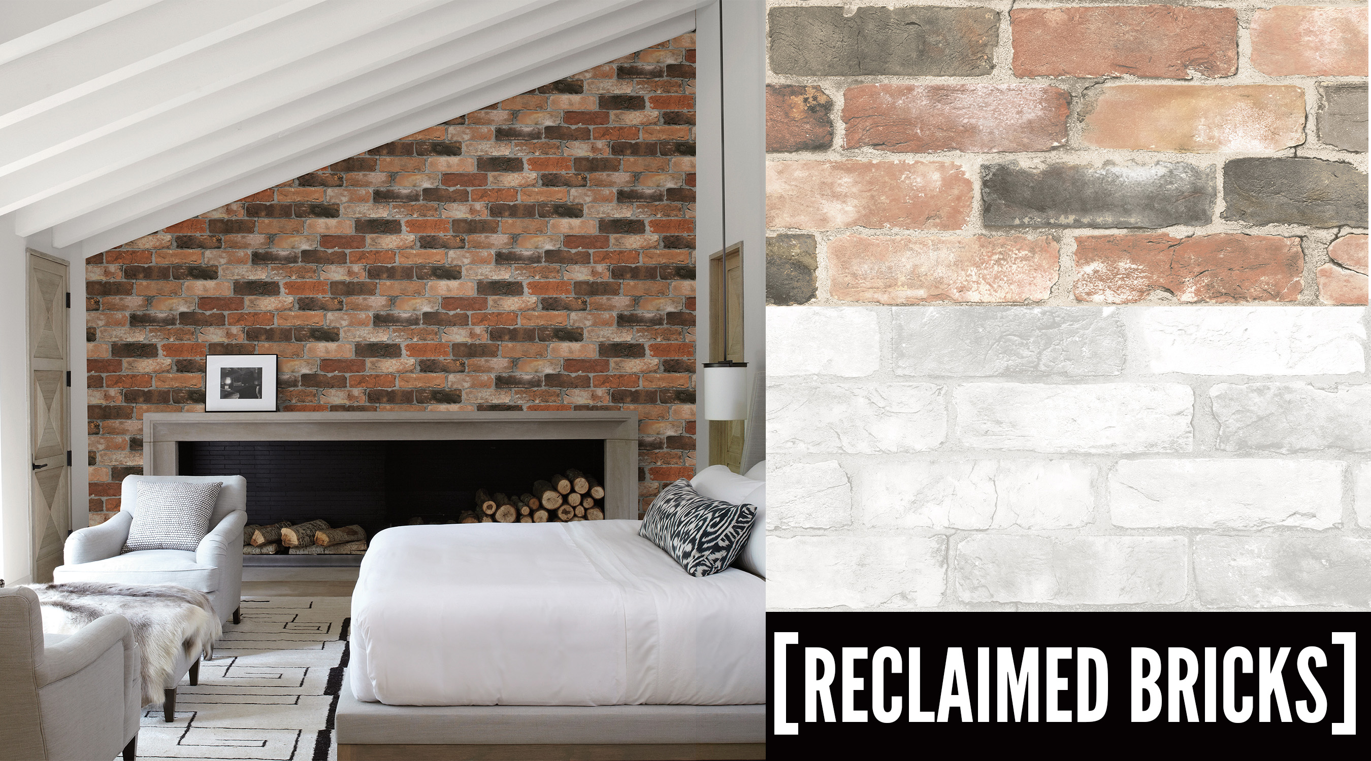 brick wallpaper feature wall