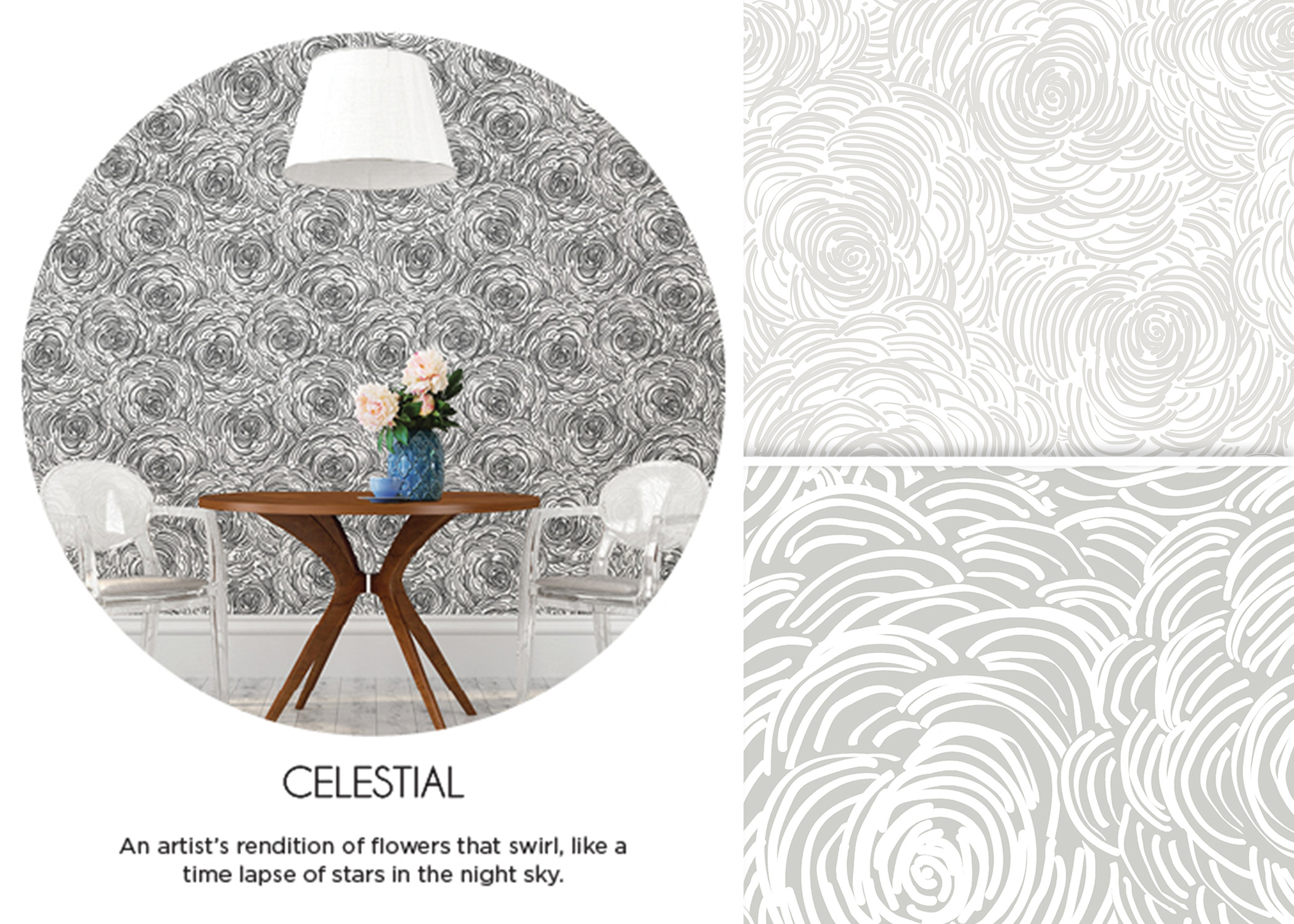 celestial floral wallpaper pattern