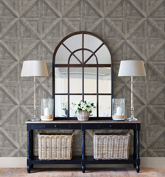 Grey Wood Tile Wallpaper