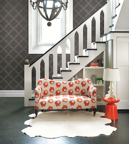 Grey Quatrefoil Wallpaper