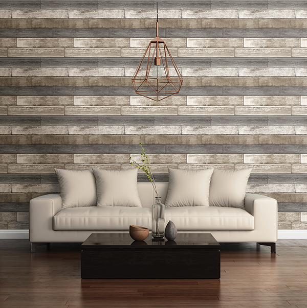 Reclaimed Weathered Wood Plank Wallpaper