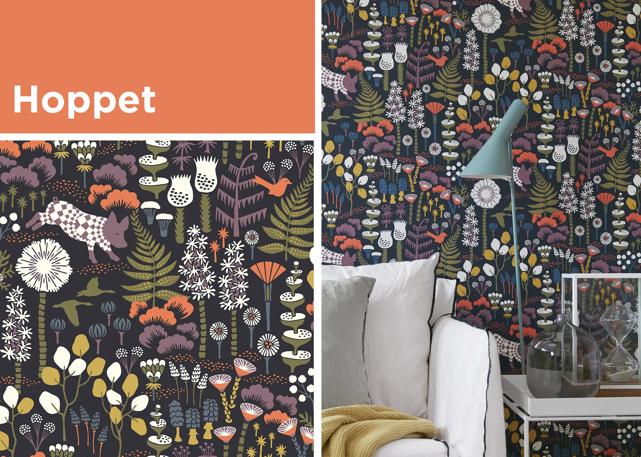 hoppet animal botanical wallpaper