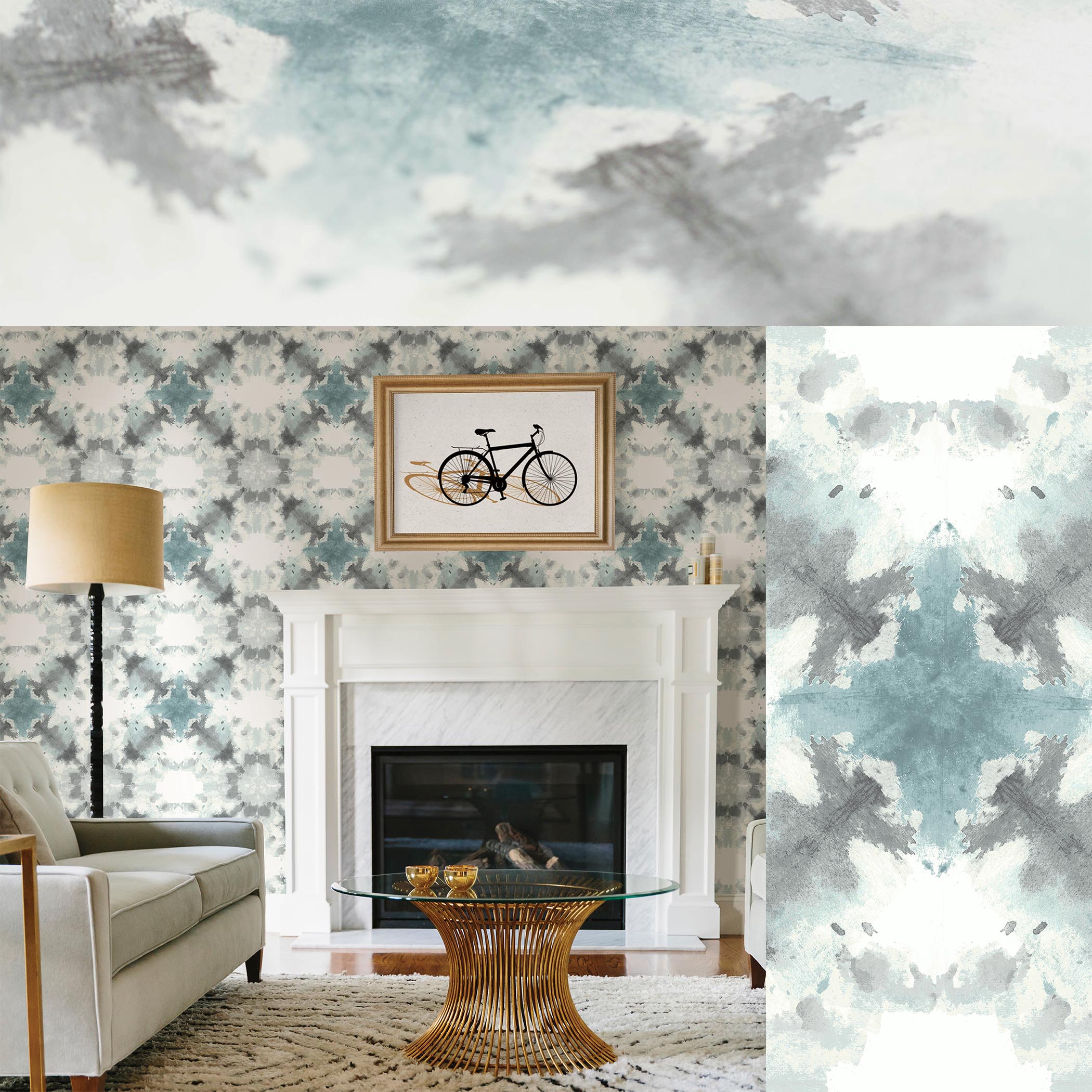 abstract ink blot geometric wallpaper