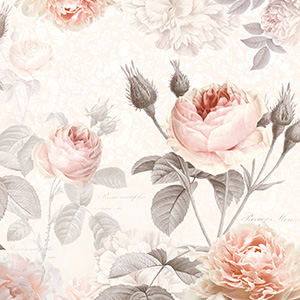 Pink floral wall mural