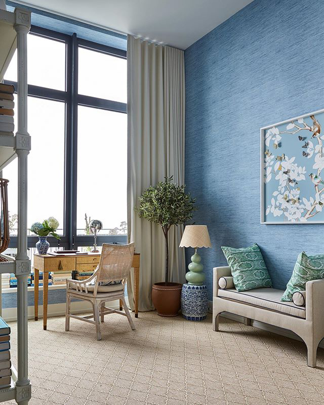 Modern Coastal Blue Weave Wallpaper Design Inspirations  Ocean Blu Designs