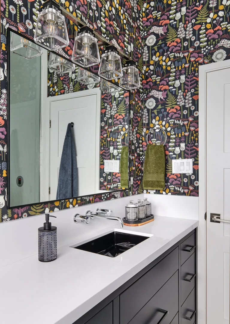 Claire Jefford's whimsical and bold design modernized her previously outdated bathroom.